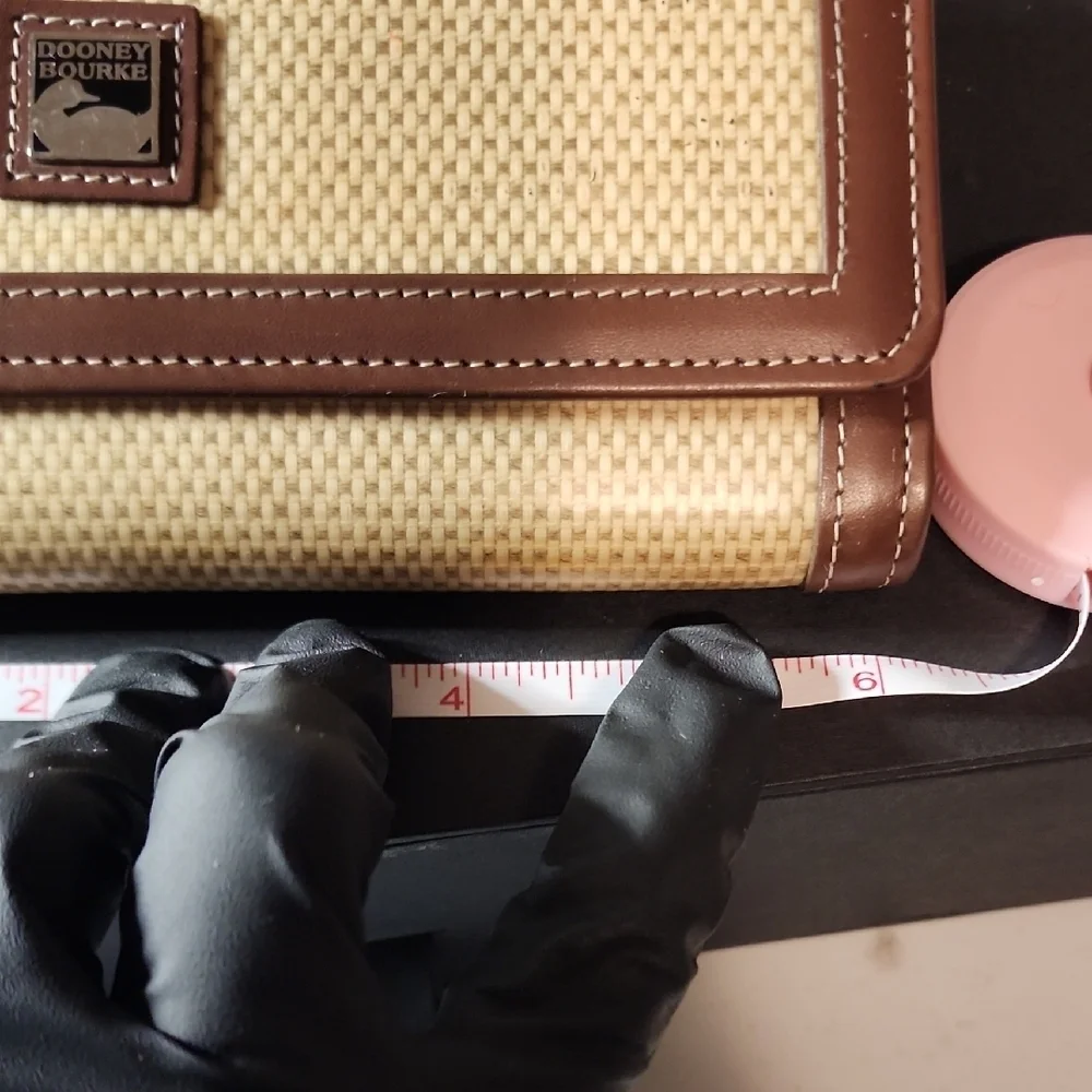 Dooney & Bourke Woven Tan and Brown Clutch